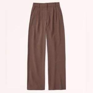 Abercrombie & Fitch Sloane Tailored Premium Crepe Pant, Dark Brown, L